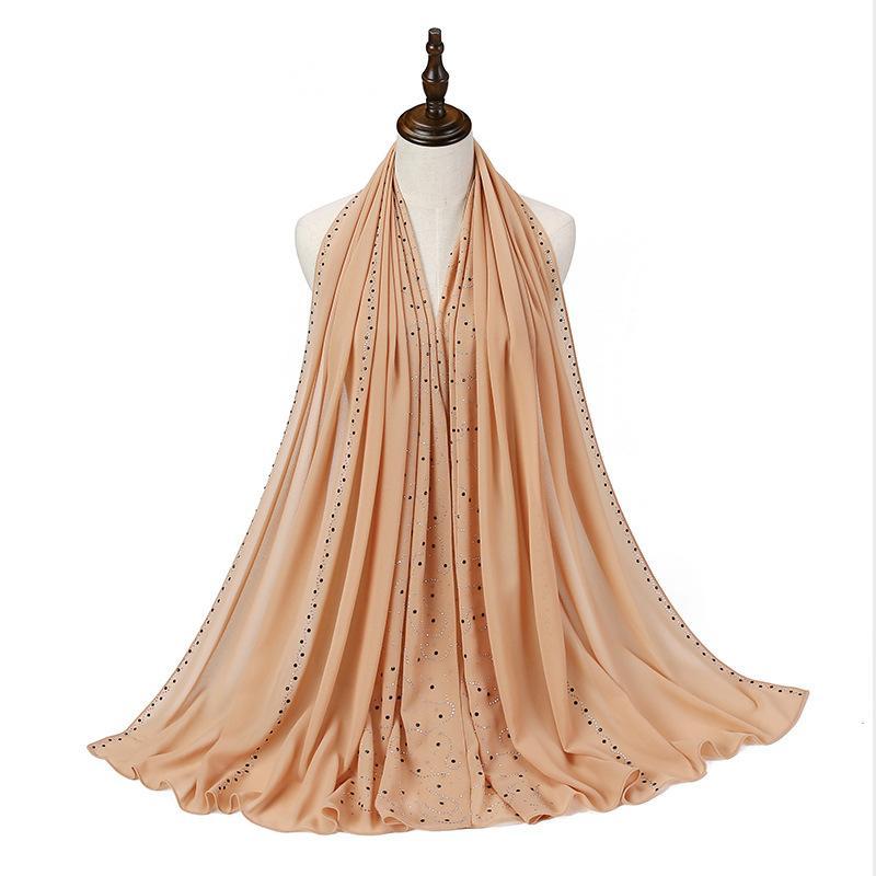 LUMAYA LM1127 Pearl Chiffon Rhinestone Headscarf