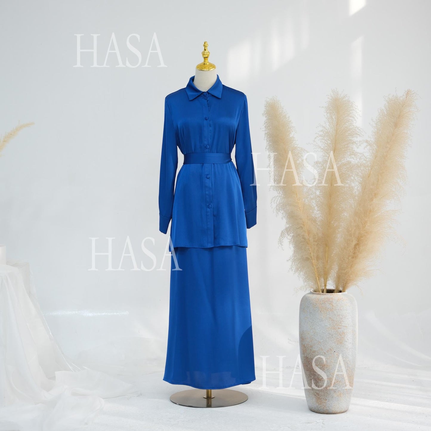 LUMAYA5874 Gentle Lace-up Two-piece Suit, Simple Texture, First Choice for Daily Wear abaya girl