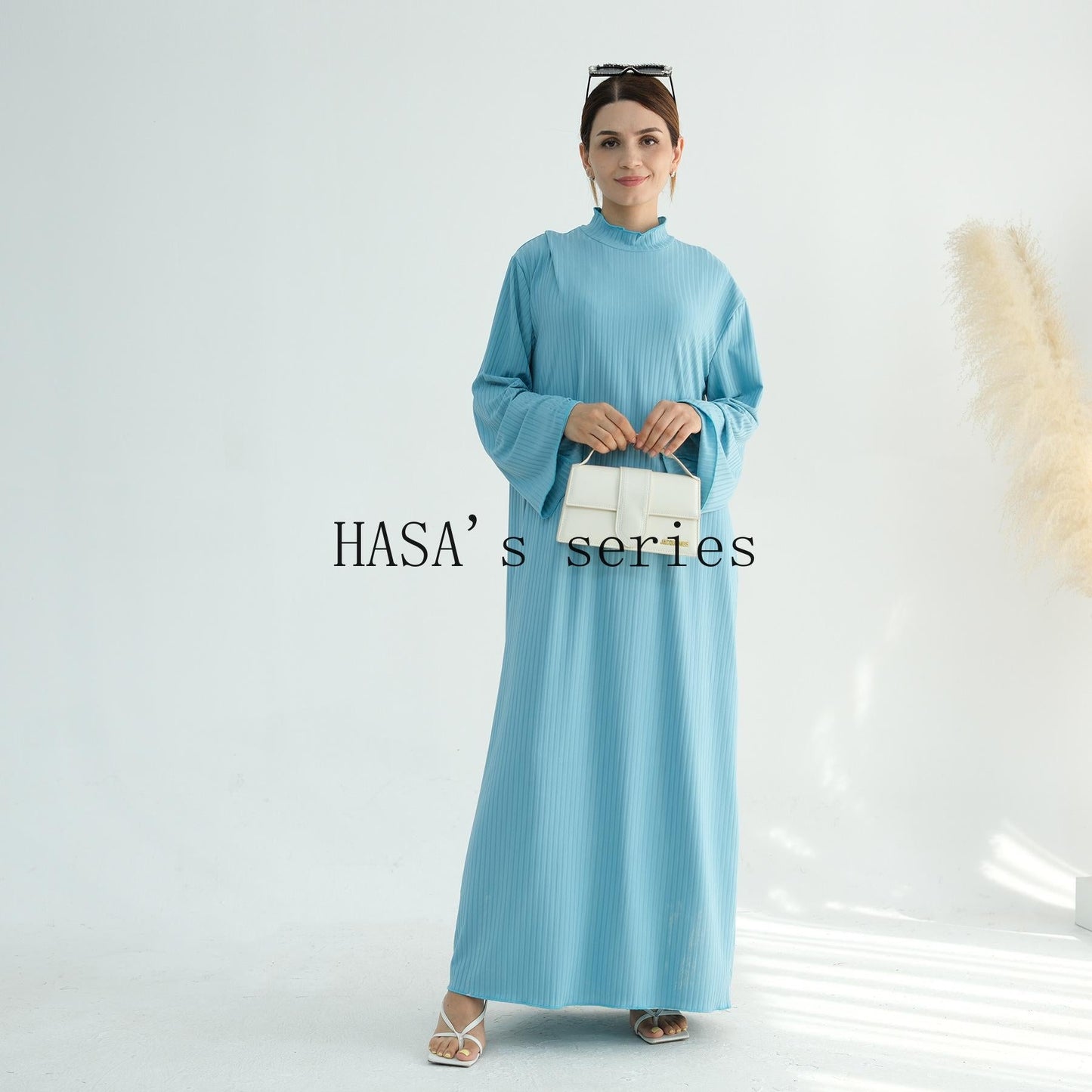 LUMAYA5509 Beautiful Stand Collar Dress Robe - Lightweight multi-color design, comfortable and stylish party  wear red dress thick  thigh 2  part bow  outfits