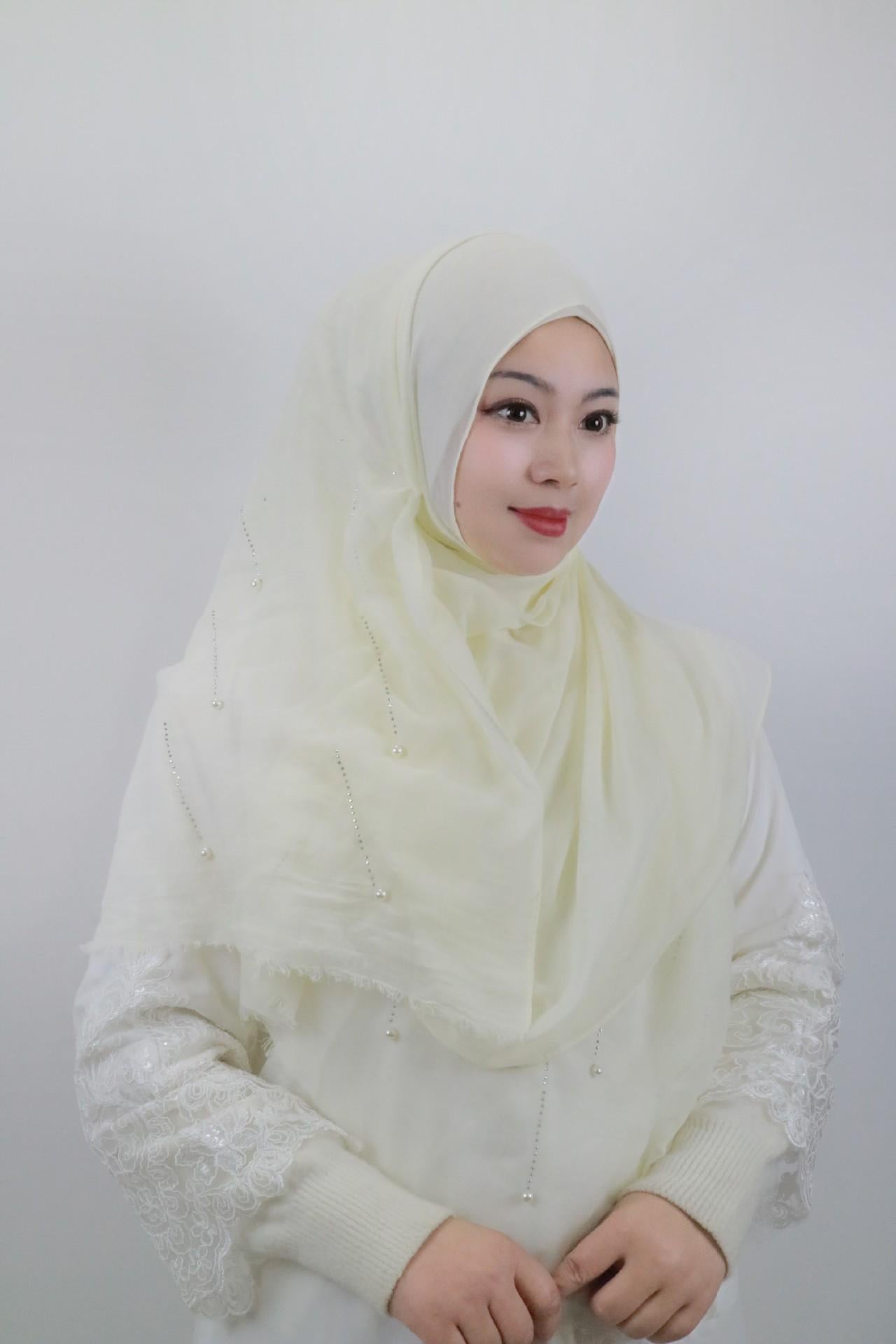 LUMAYA LM1106 Solid Color Scarf Long Beaded SLMwl Headband