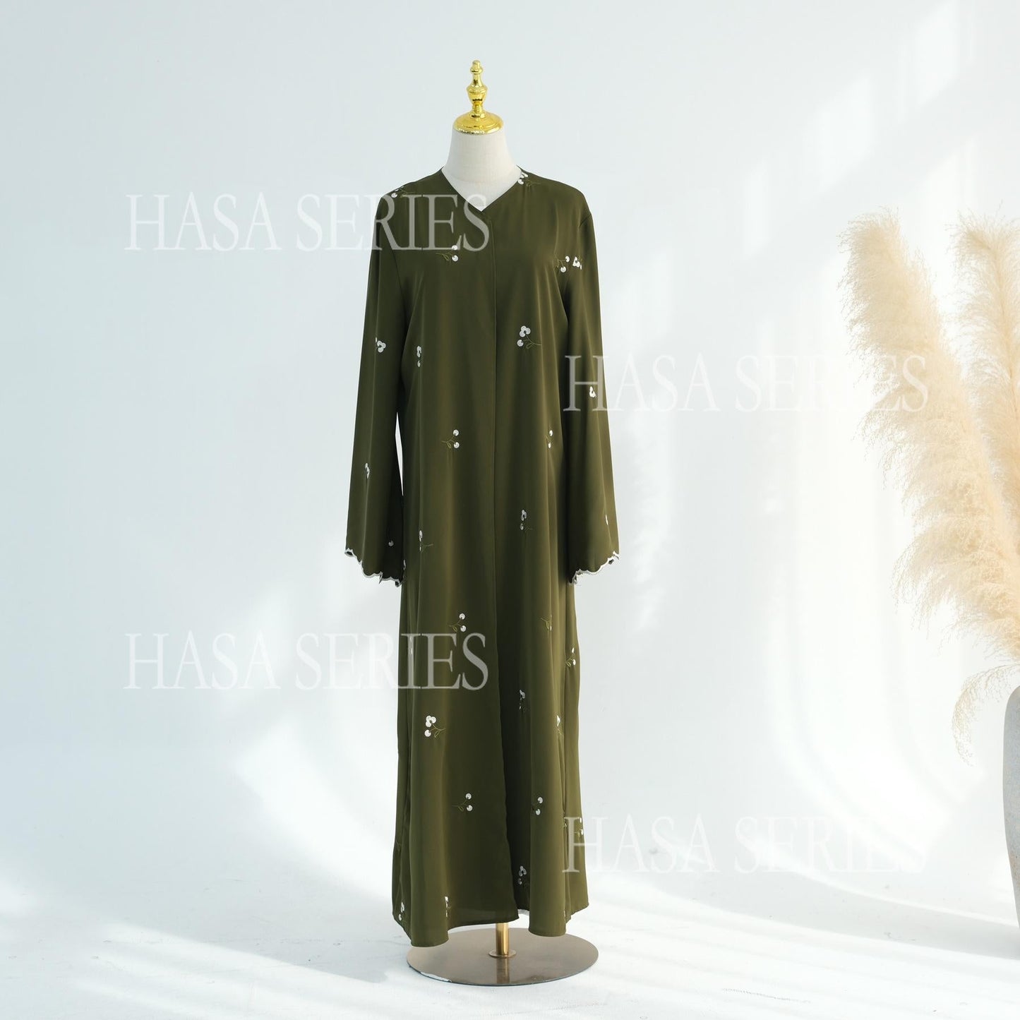 LUMAYASASERIES LUMAYA6682 Embroidered Floral Pattern Long Cardigan