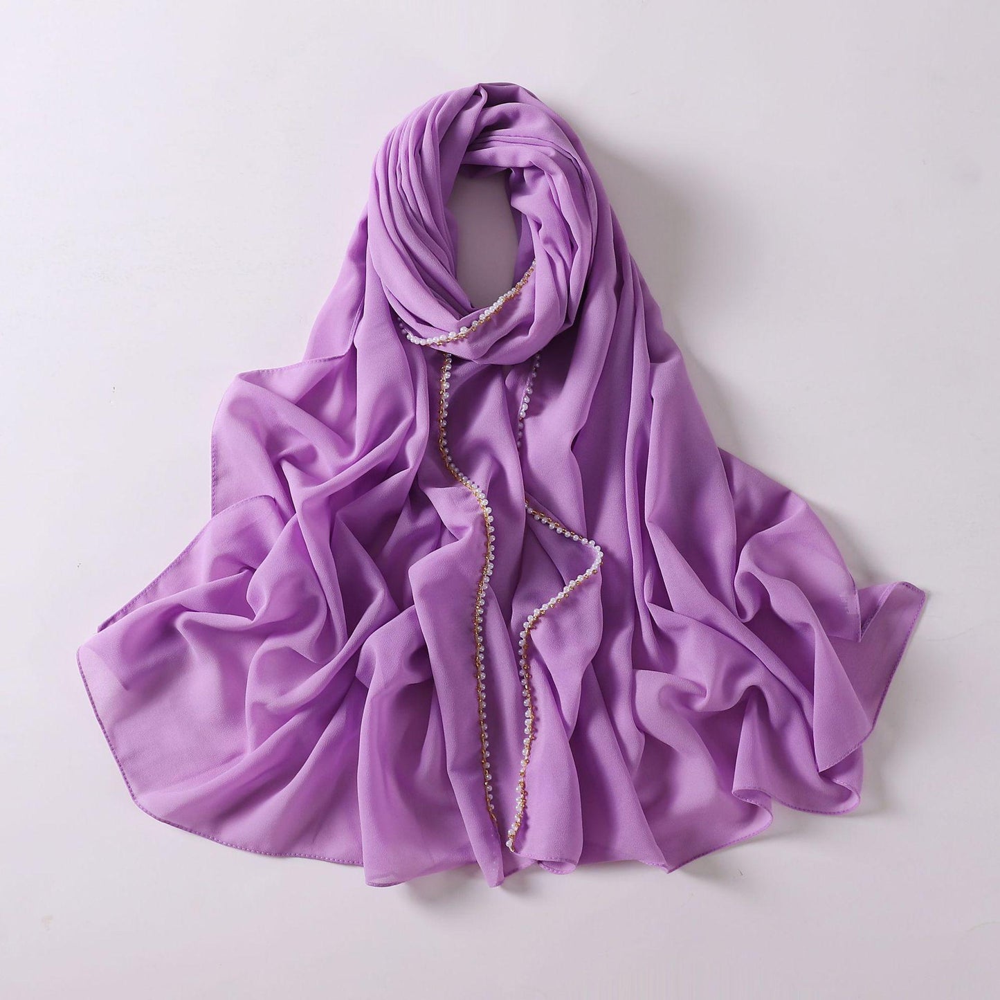 LUMAYA LM1116 Pearl Chiffon Headband Hijab