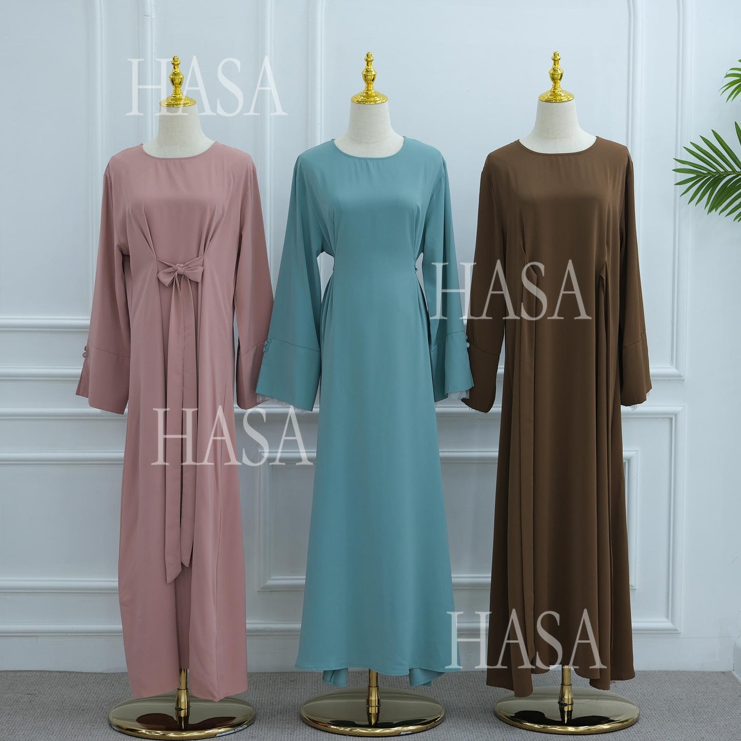 LUMAYASA's series LUMAYA6507 Simple style spliced lace robe dress (headscarf not included)