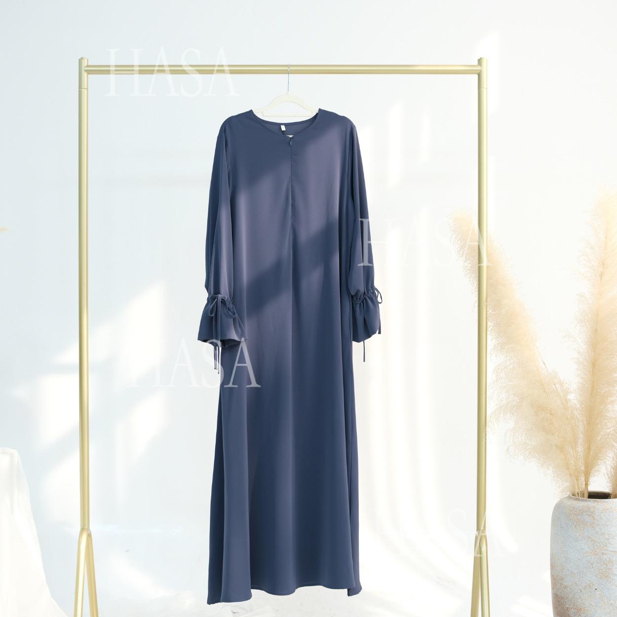 LUMAYA5861 Solid Color Sleeve Robe (without Headscarf), Elegant Temperament Instantly abaya girl
