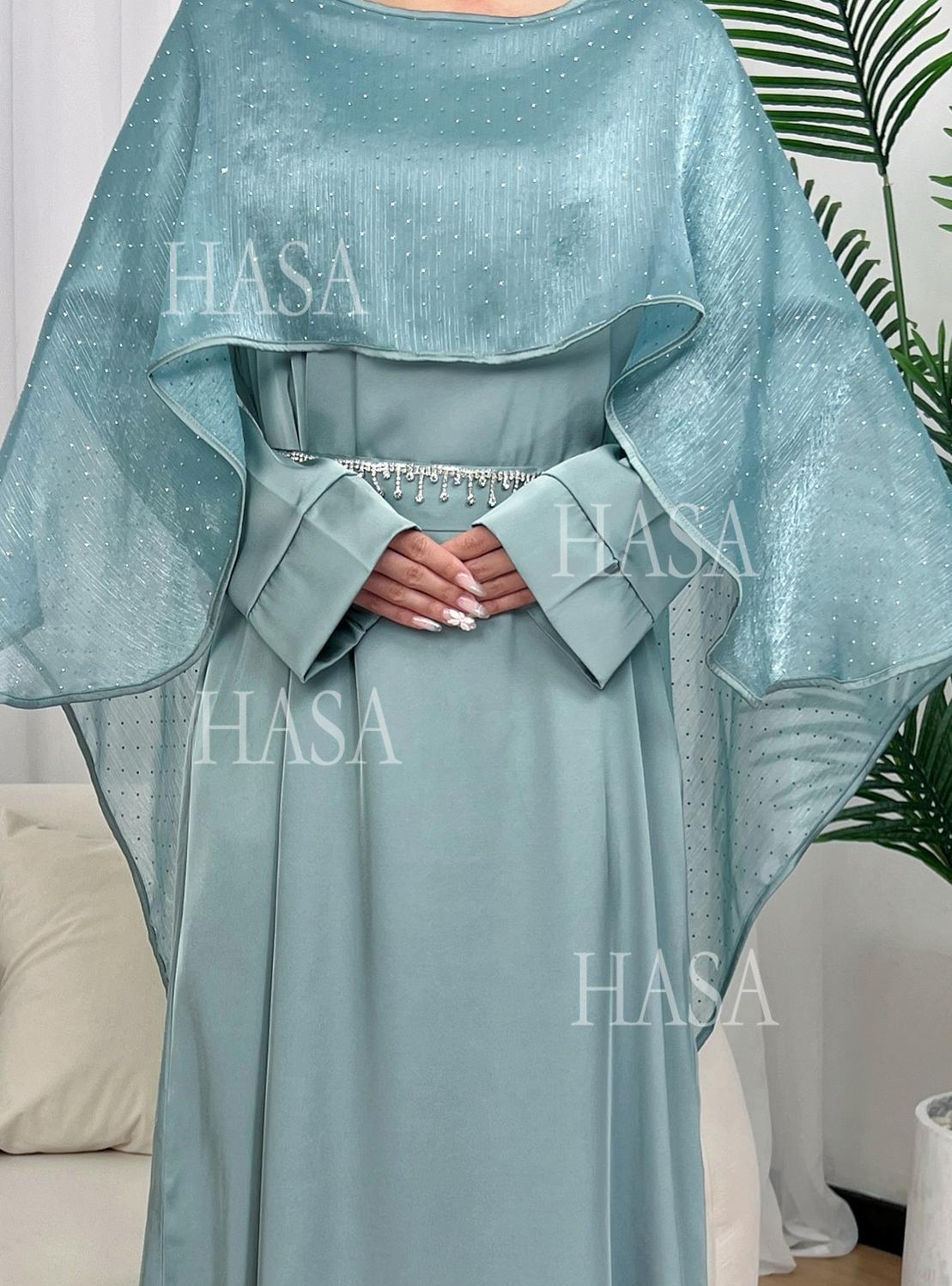 LMSA's Series LM6573 Abaya Elegant Cape-style Long Dress