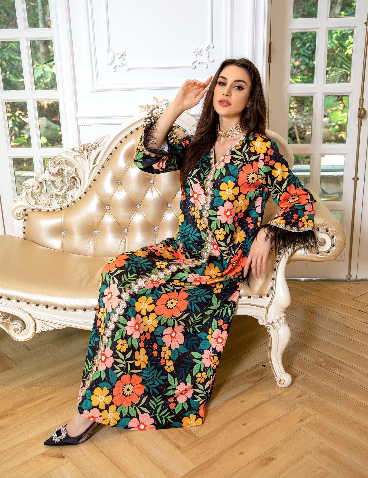 LUMAYA LUMAYA1078 Printed Diamond Camel LMir Dress