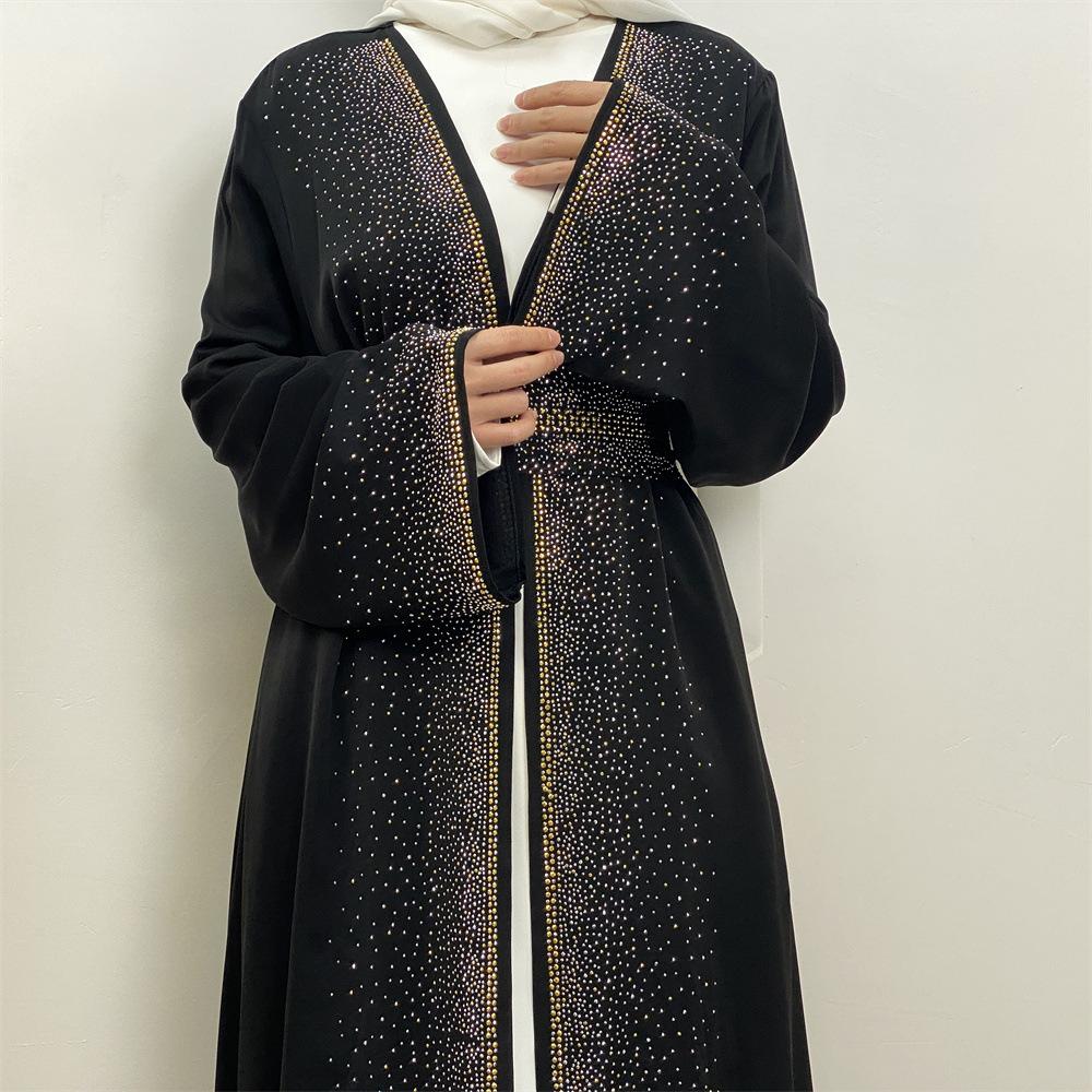 LUMAYA LUMAYA1086 Hot Diamond Lace Up Cardigan with Pocket Dress