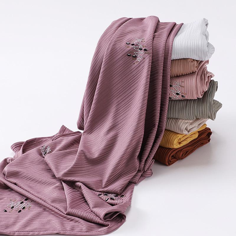 LUMAYA LM1133 New Striped Hot Drilling Headscarf