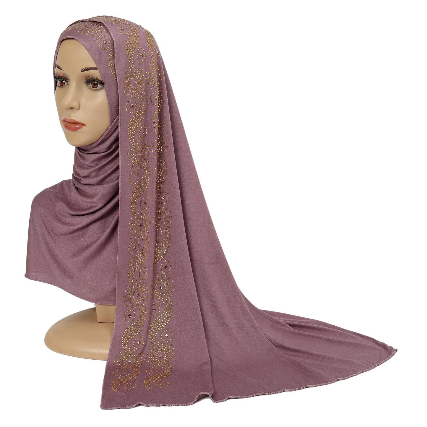 LUMAYA LM1145 Solid Color Rhinestone Headscarf
