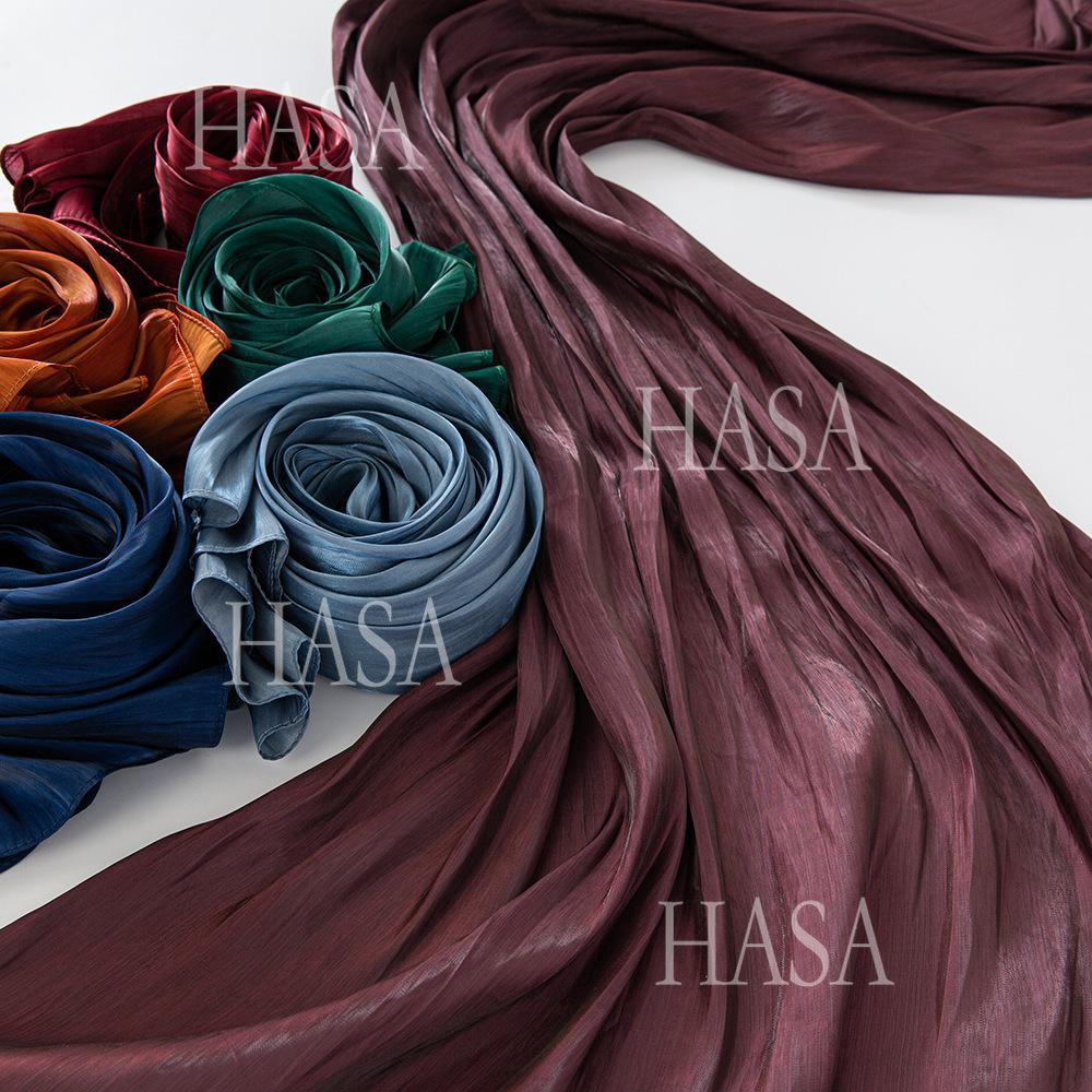 LUMAYA6479 A Simple Silk Scarf with A Mellow Color and A Light and Drapey Design