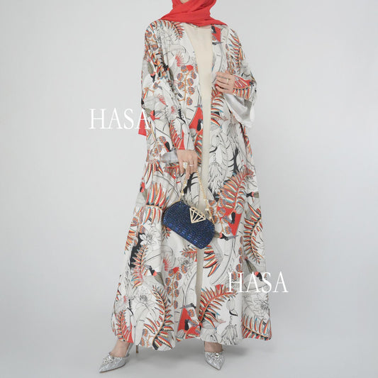 LUMAYA6323 Airy Summer Cardigan with Delicate Floral Prints