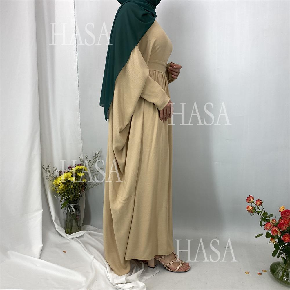 LM6586 Loose Turkish Pleated Dress, Fashionable Long Design