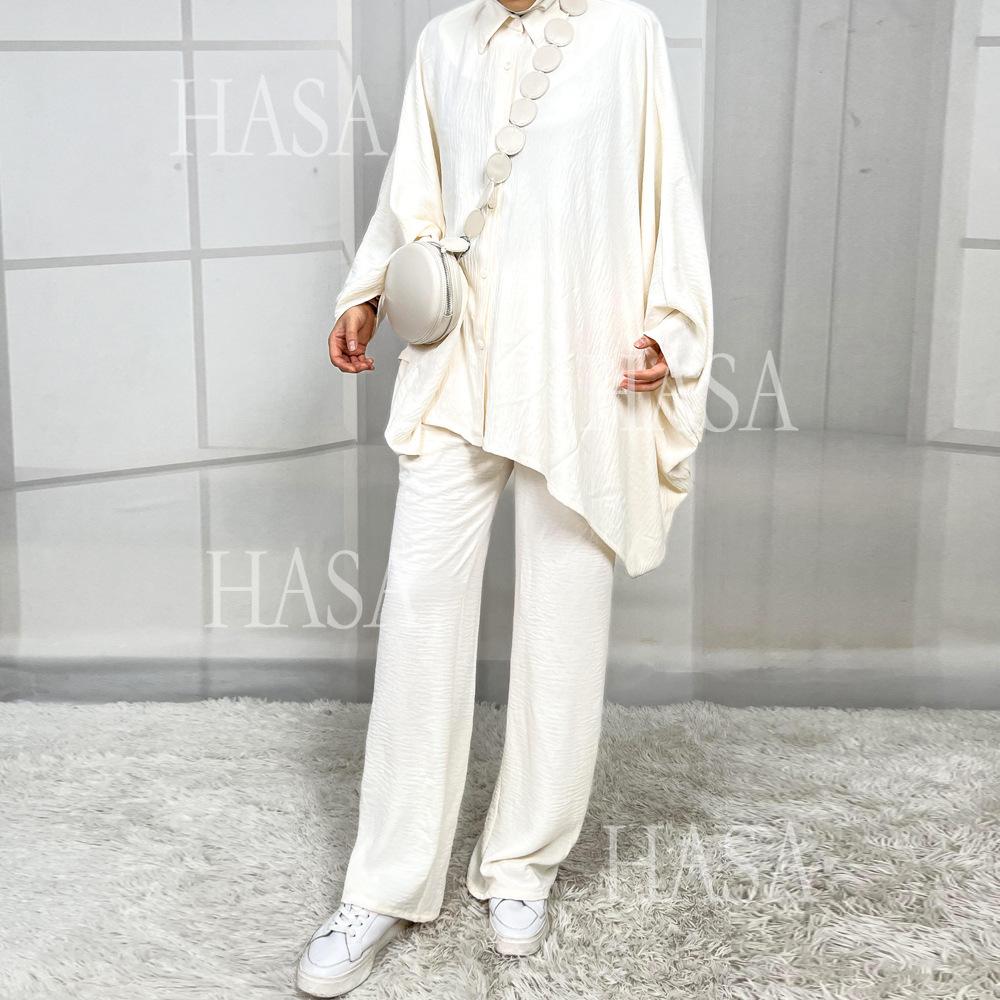 LUMAYA5855 High-end Crepe Linen Two-piece Suit (headscarf Not Included), Stylish and Simple, Showing Elegance