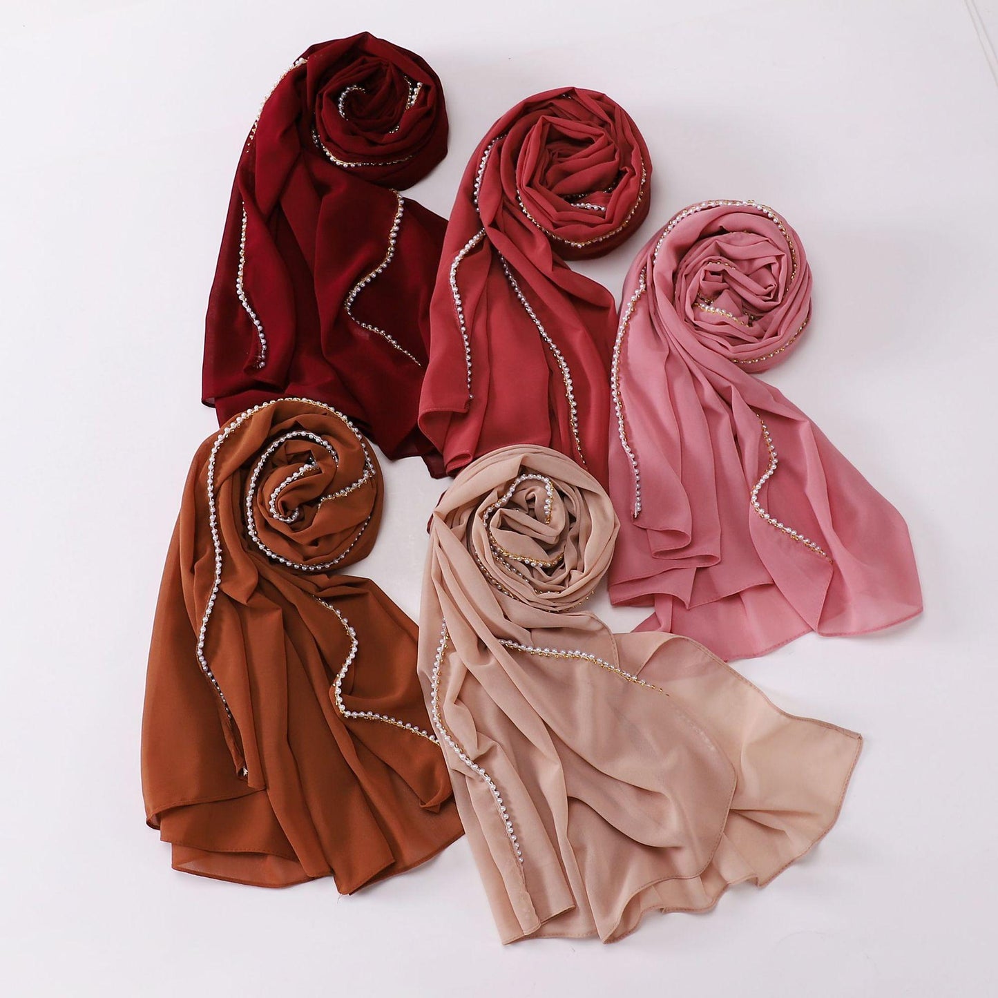 LUMAYA LM1116 Pearl Chiffon Headband Hijab