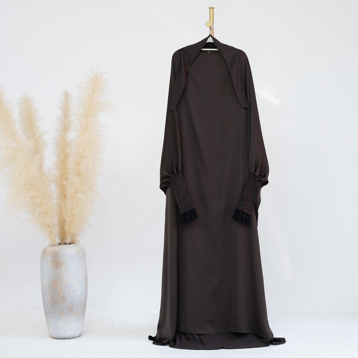 LUMAYA LUMAYA0721 Solid Color Robe Dress with A Large Swing