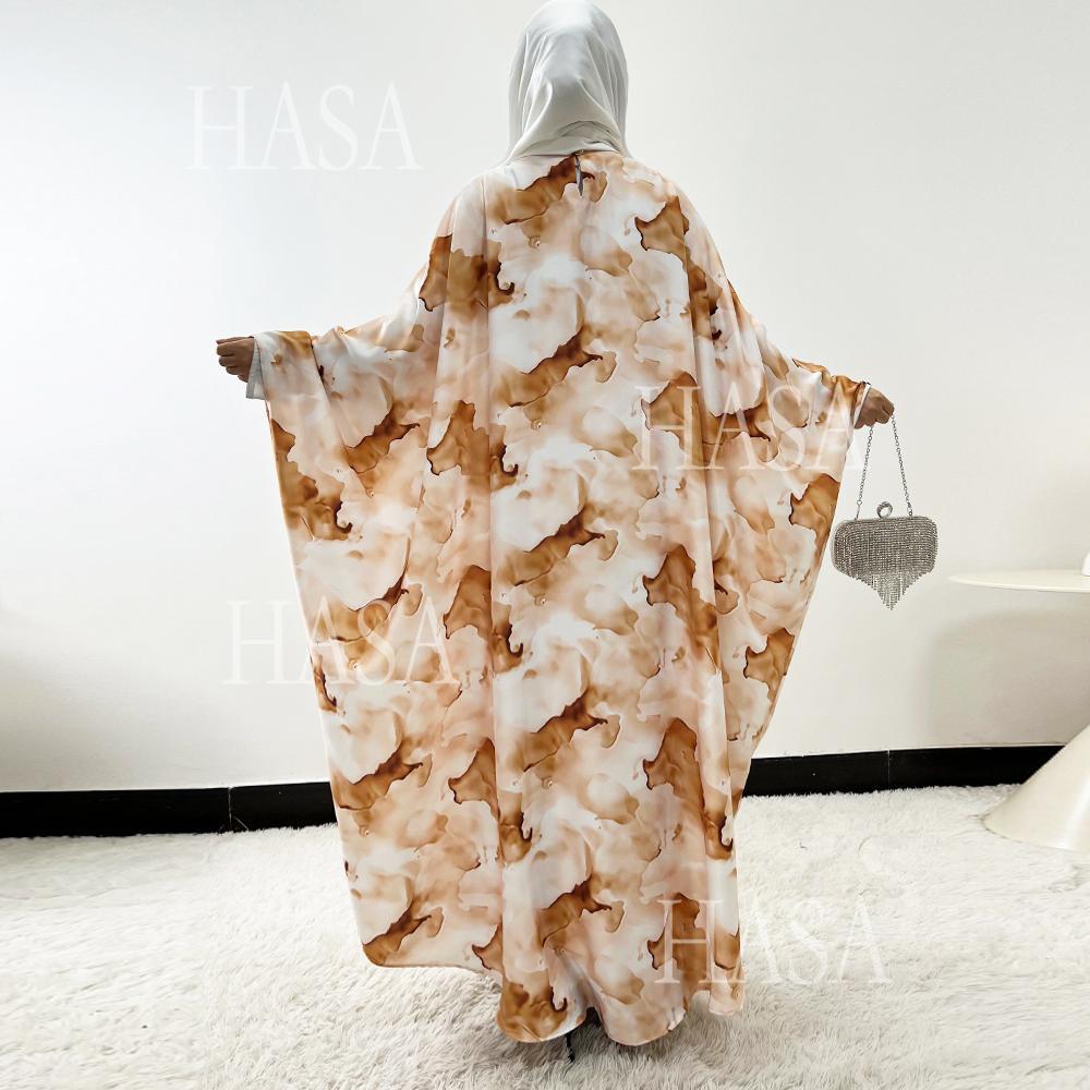 LUMAYA6502 Loose-fitting Printed Robe (headscarf Not Included)
