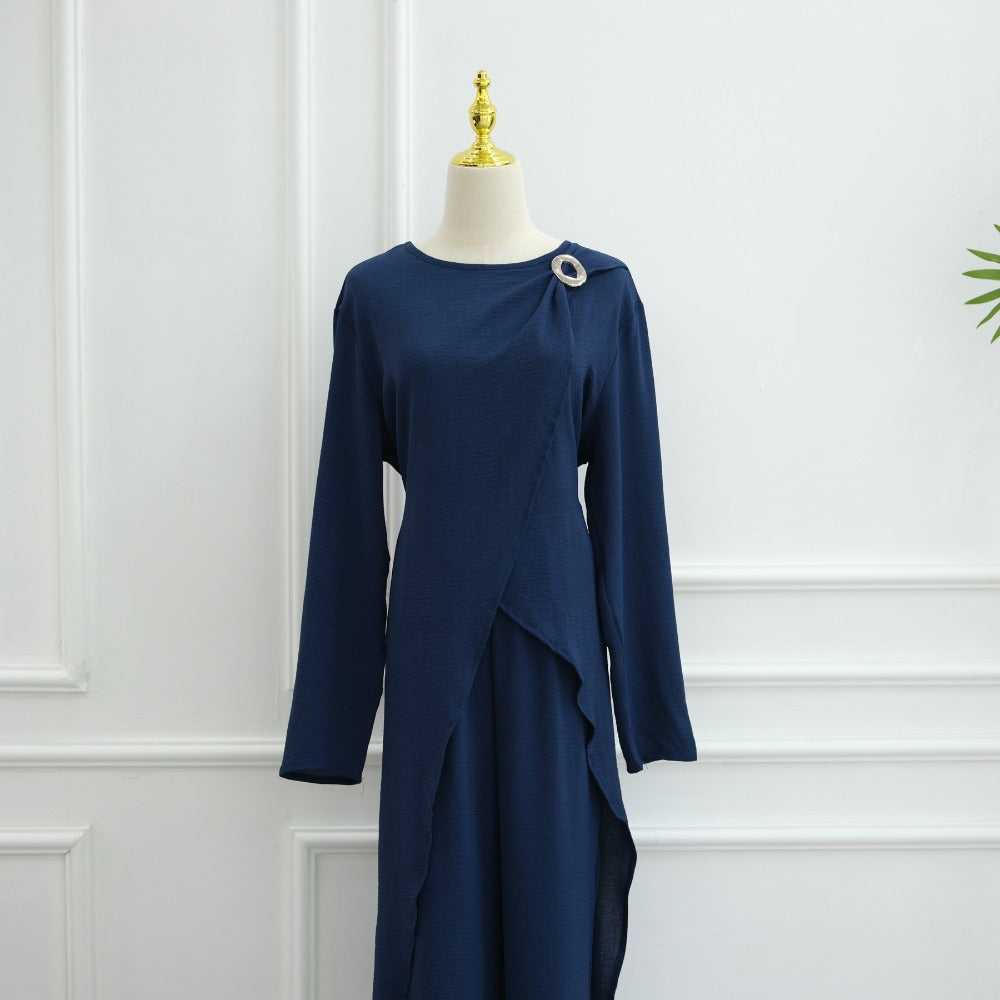LM6605 Stylish asymmetrical two-piece set (with optional headscarf)