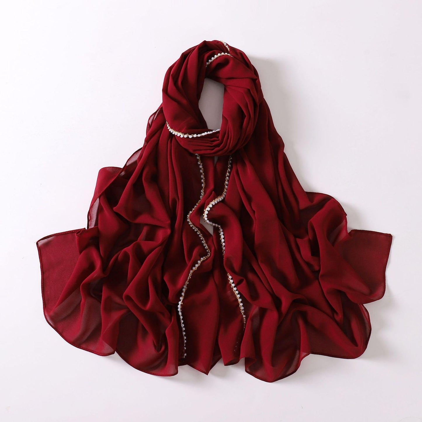 LUMAYA LM1116 Pearl Chiffon Headband Hijab