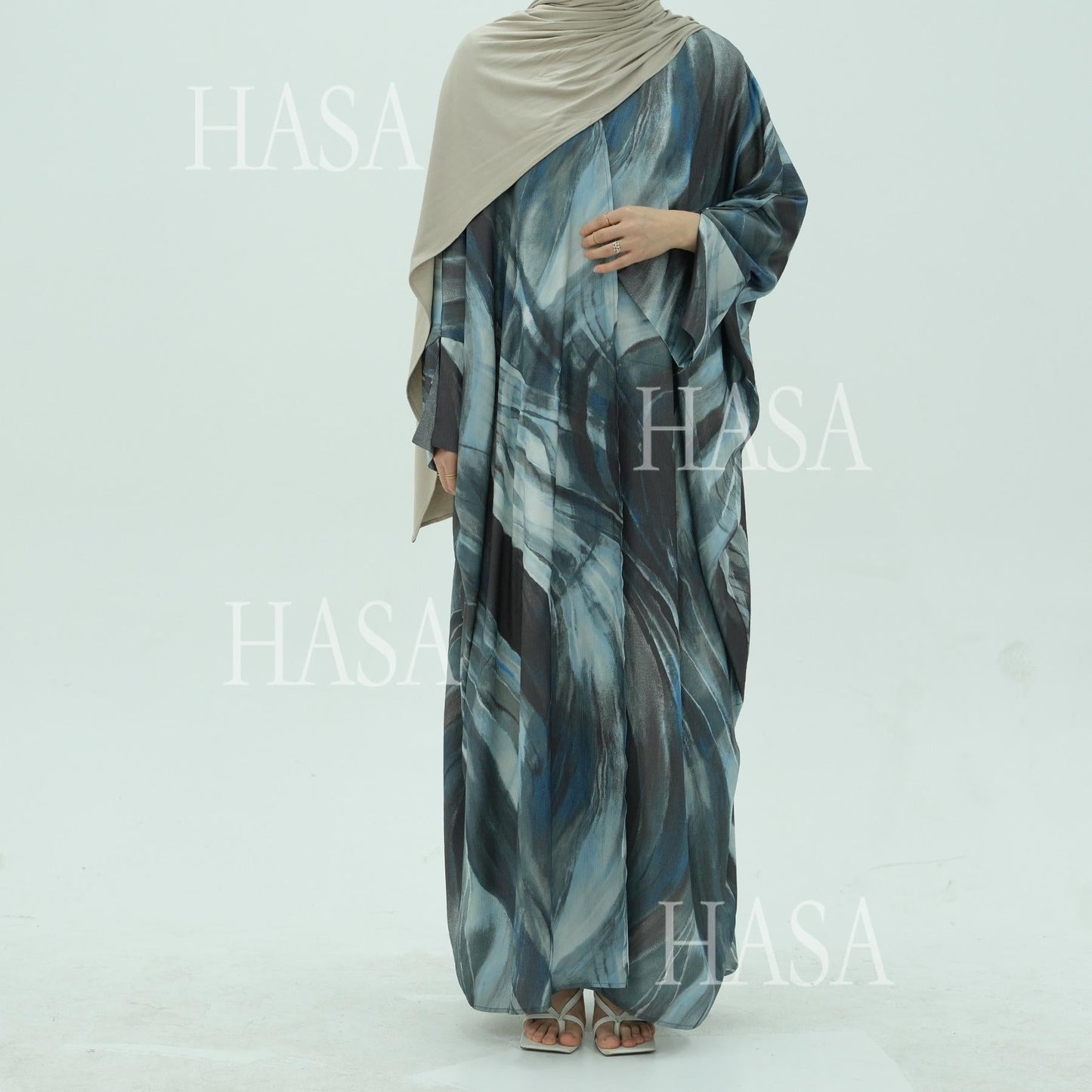 LUMAYA6509 Abstract Printed Loose Abaya (Headscarf Not Included)