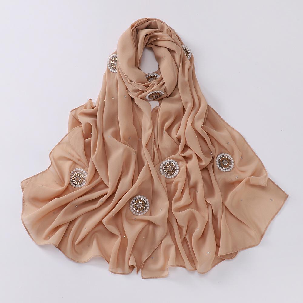 LUMAYA LM1126 Pearl Chiffon Baotou Scarf