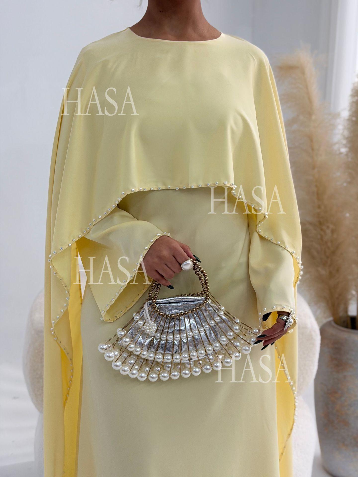 LUMAYA6697 Robe Decorated with Pearls and Beads.