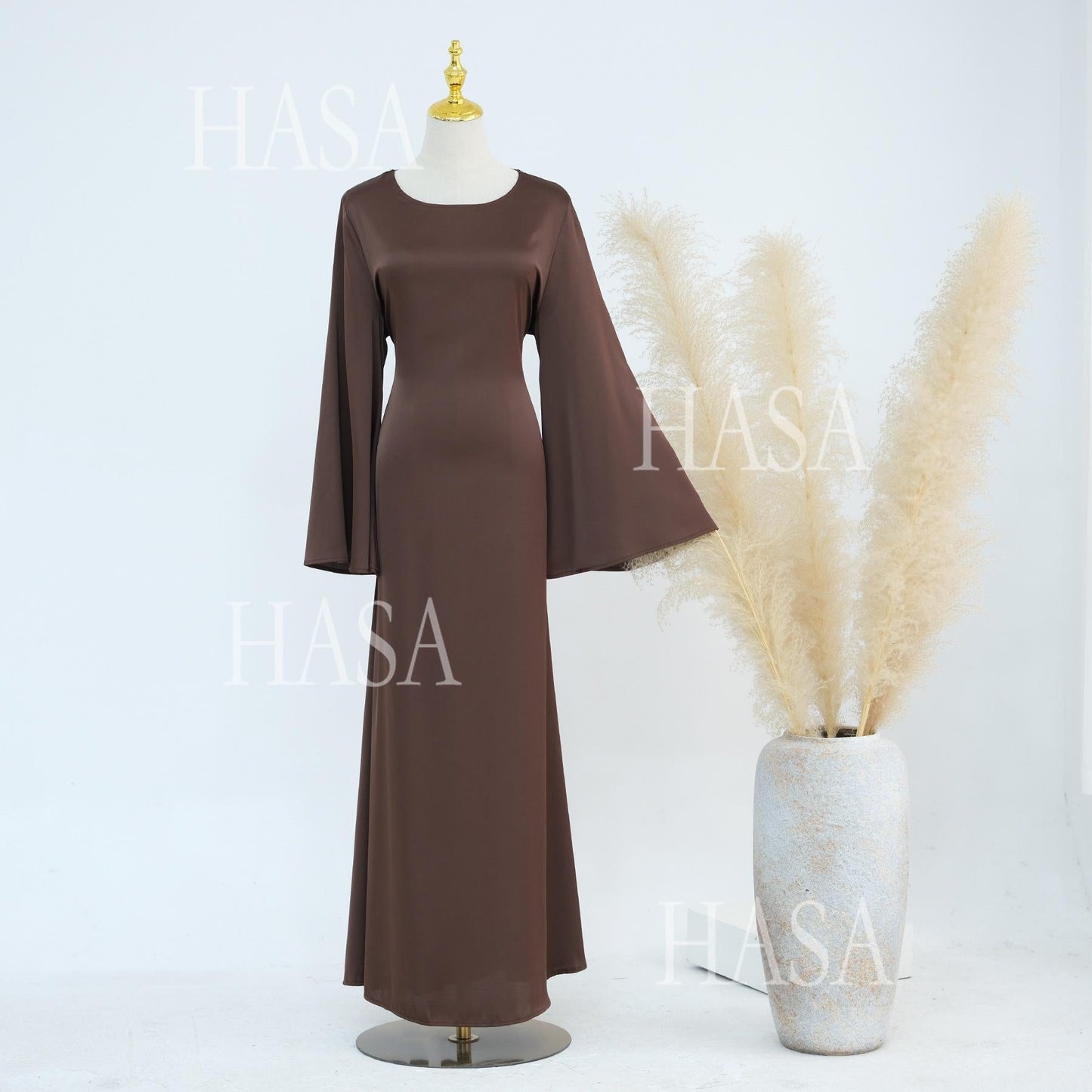 LUMAYA5870 Elegant drape two-piece robe dress-Light luxury street style abaya girl