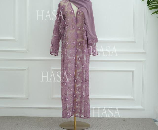 LUMAYA6625 Dreidimensionale, Perlenbesetzte Strickjacke Mit Blumenmuster, Die Mit Einer Inneren Schicht Oder Einem Kopftuch Kombiniert Werden Kann.