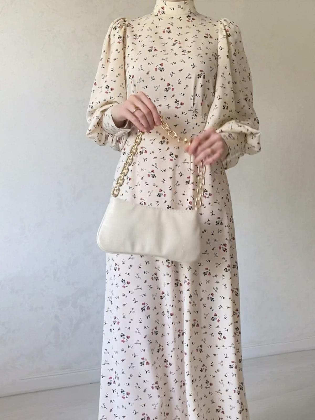 LUMAYA LUMAYA1027 Lace Up Floral Dress Long Skirt