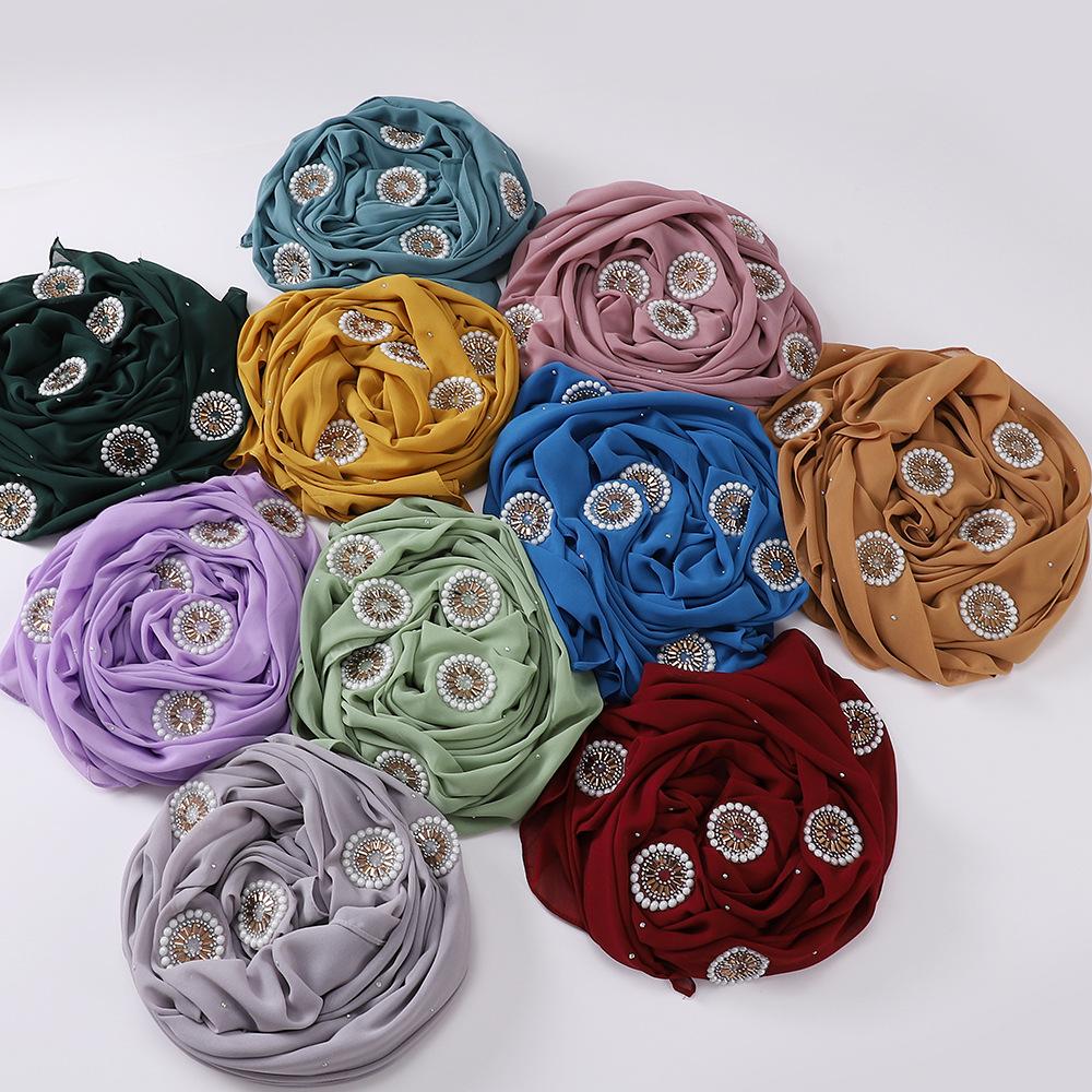 LUMAYA LM1126 Pearl Chiffon Baotou Scarf