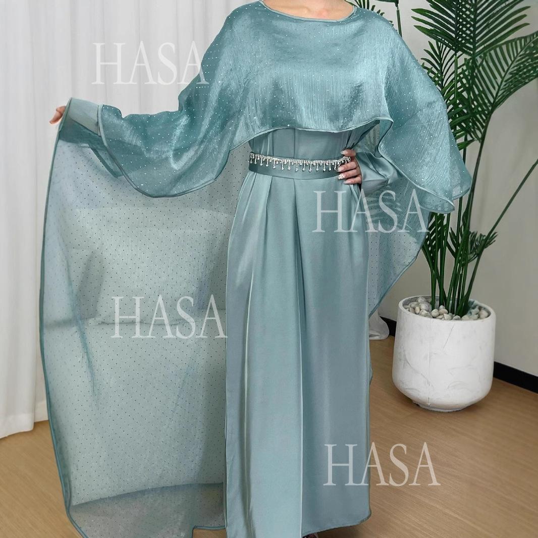 LMSA's Series LM6573 Abaya Elegant Cape-style Long Dress