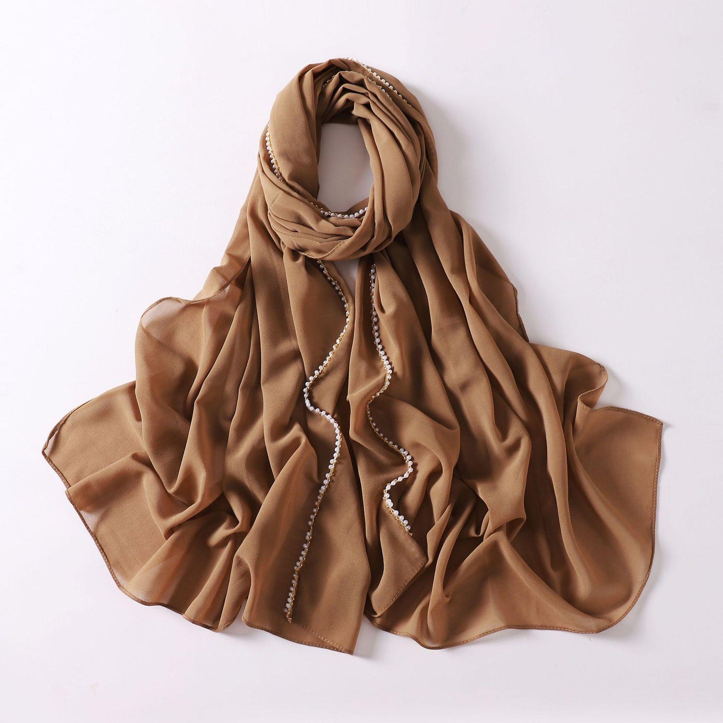LUMAYA LM1116 Pearl Chiffon Headband Hijab