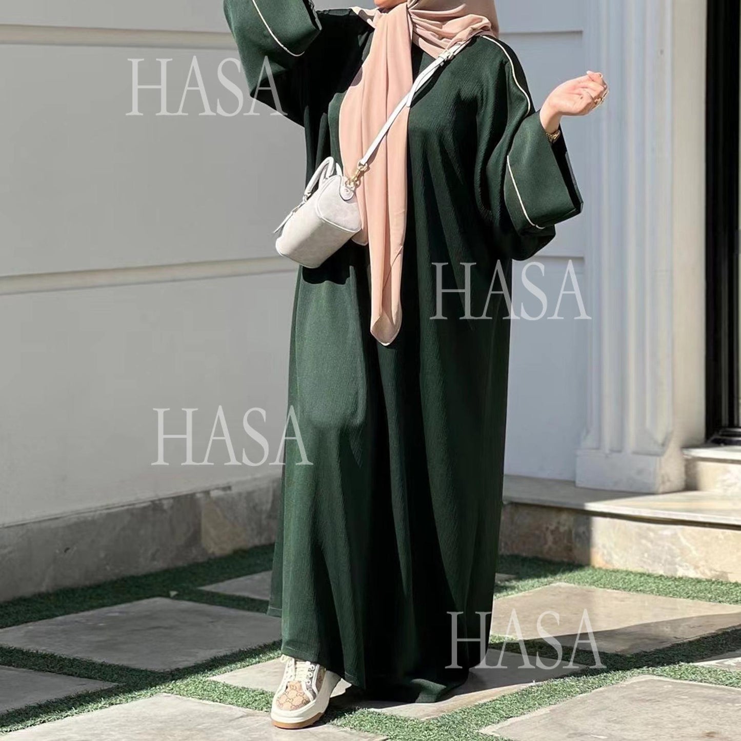 LUMAYA5876 Robe with Detailed Design and Gentle Texture for Daily Light Wear abayas