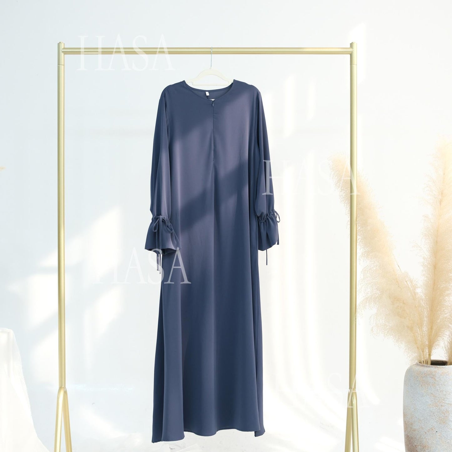 LUMAYA5861 Solid Color Sleeve Robe (without Headscarf), Elegant Temperament Instantly abaya girl