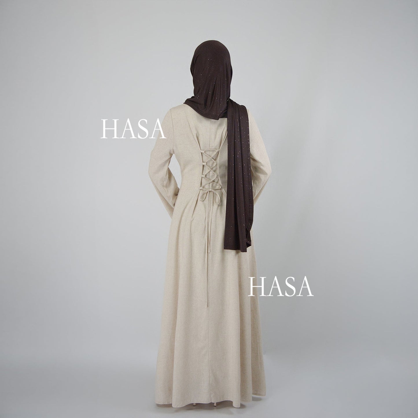 HASA HA5866 Elegant Long Skirt with Tie Waist and Wide Swing Design