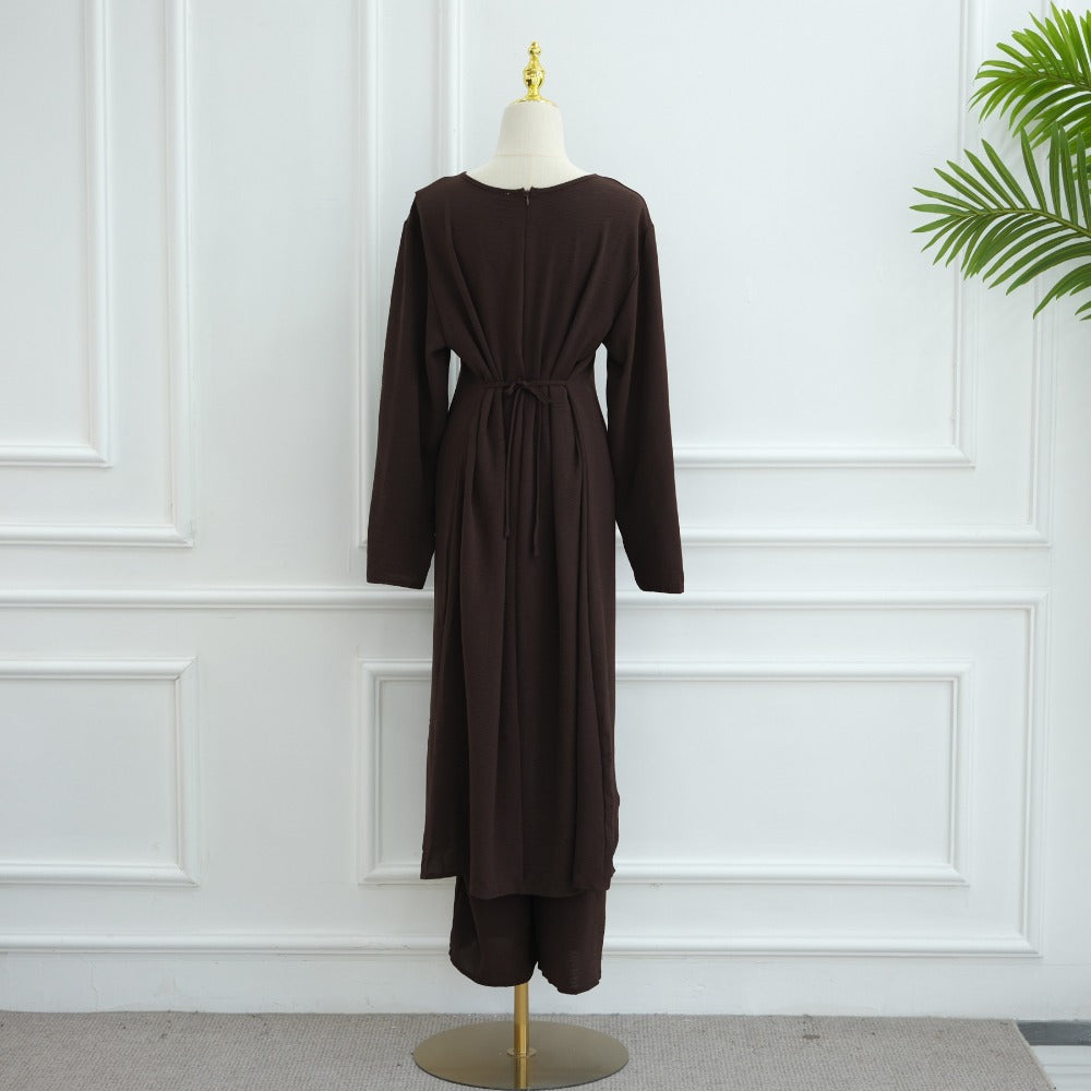 LM6605 Stylish asymmetrical two-piece set (with optional headscarf)