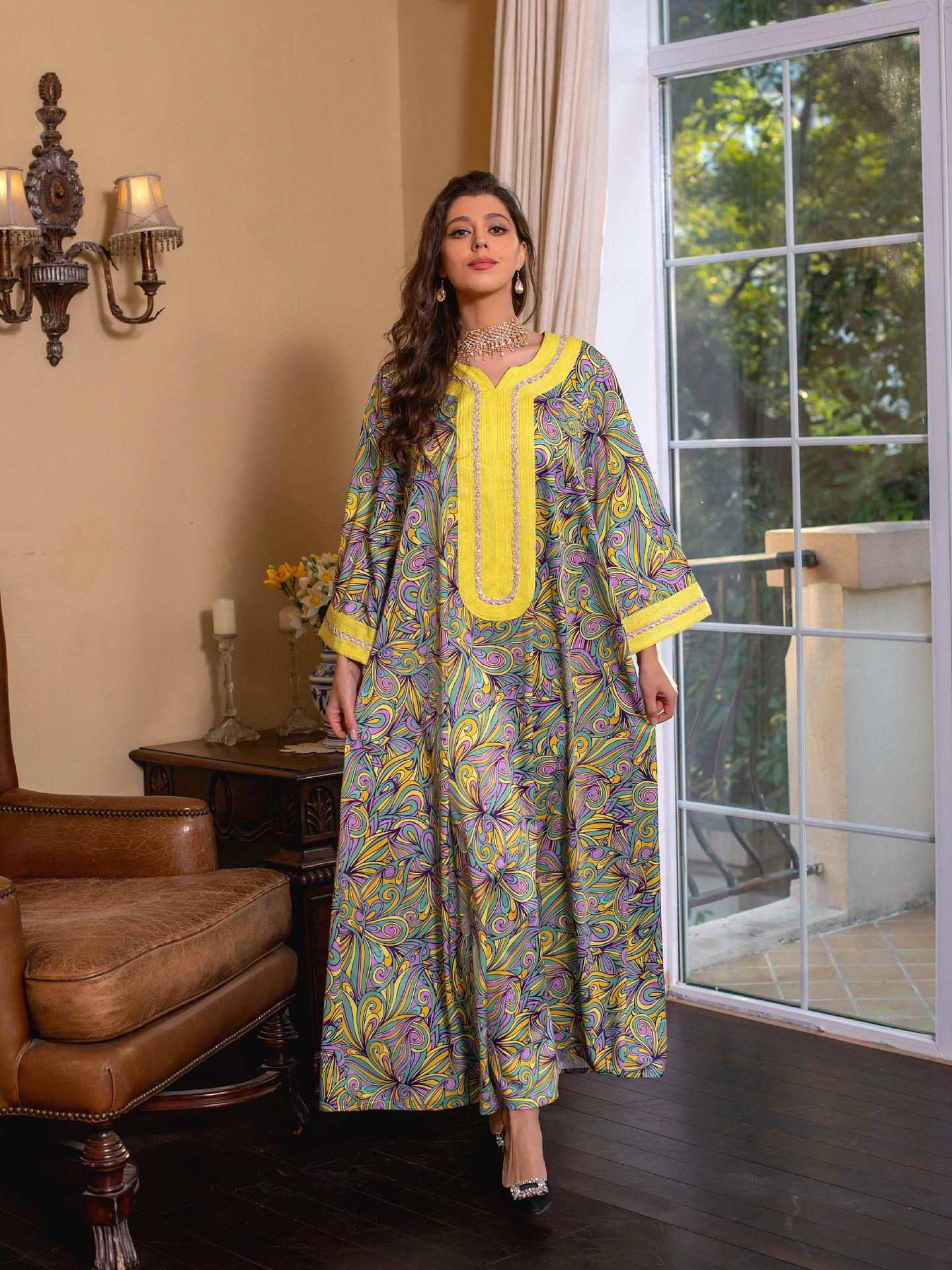 LUMAYA LUMAYA1074 Muslim Embroidered Hot Diamond Dress
