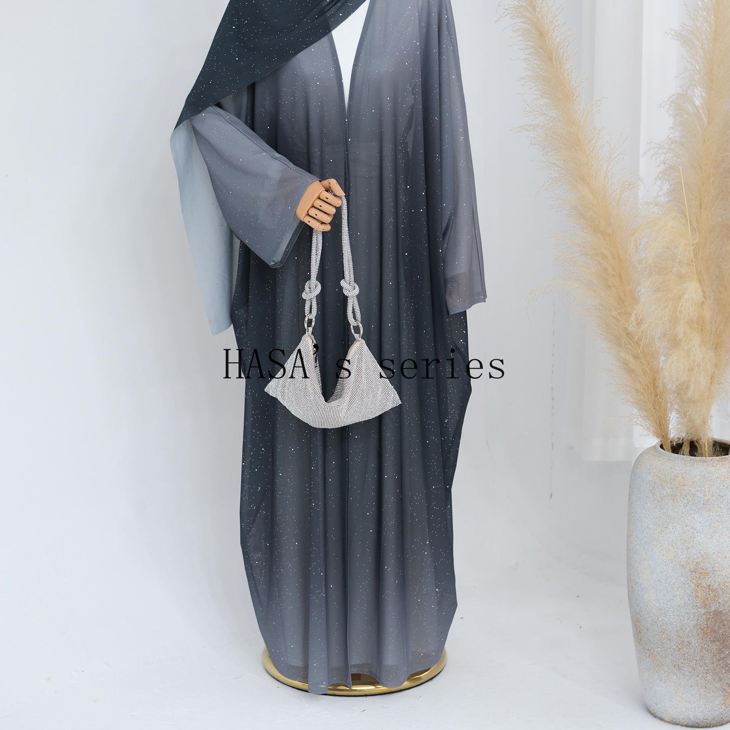 LUMAYA4839 Gradient Sequined Long Cardigan