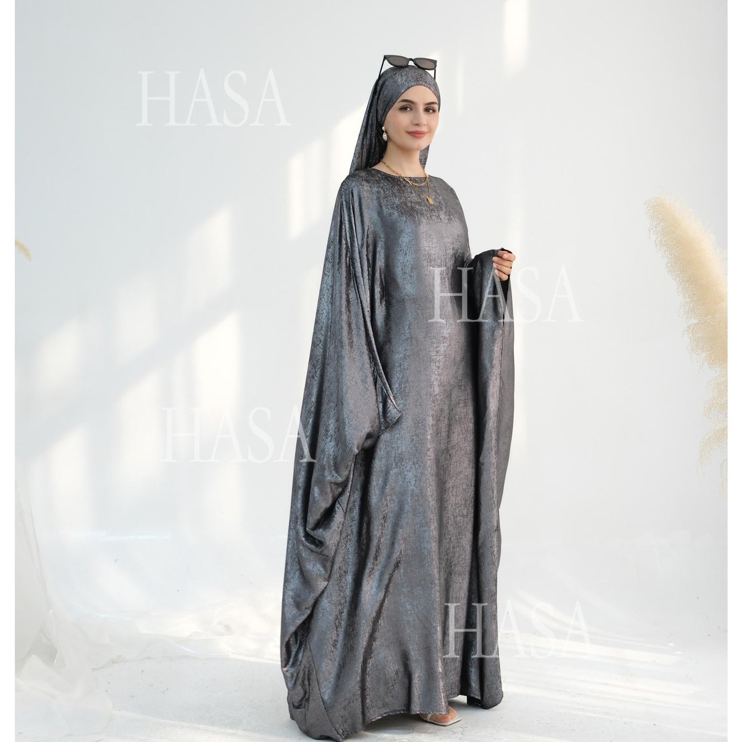 LUMAYA5879 Light-sensing Two-piece Dress | with Headscarf Design, The Overall Matching Is More Worry-free