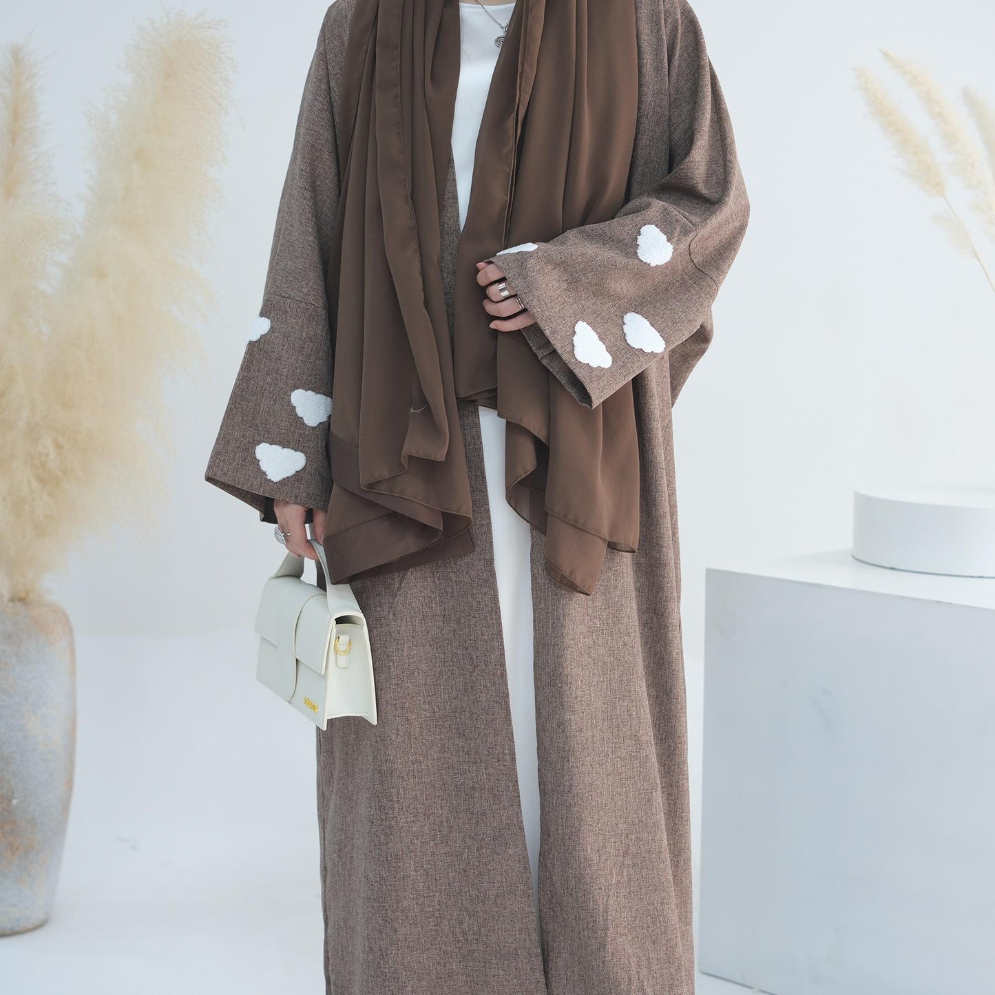 LUMAYA LUMAYA0992 Cloud Embroidered Elegant Cardigan Robe