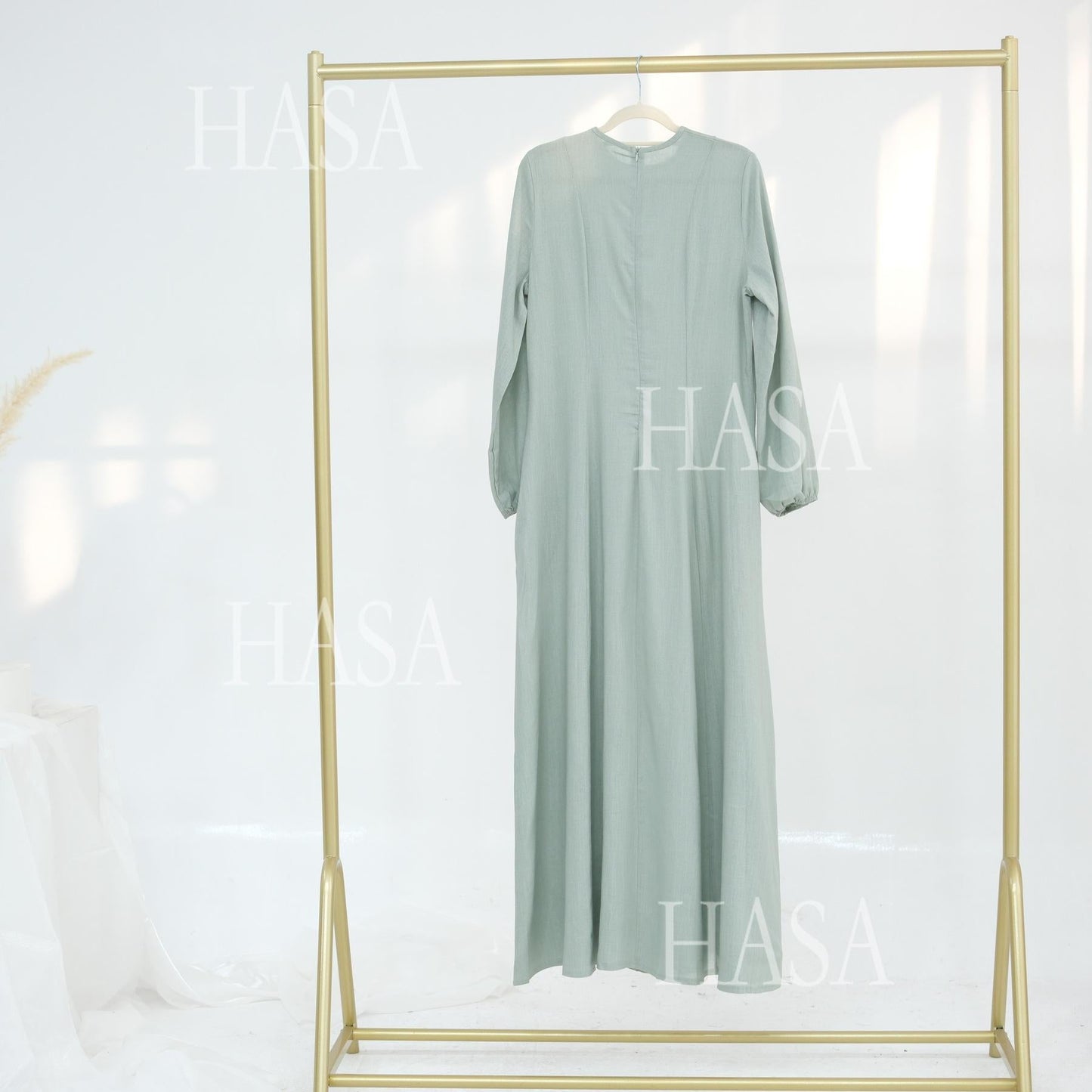 LMSA LM5868 Solid Color Swing Comfortable  Dress Robe Waist Cinching