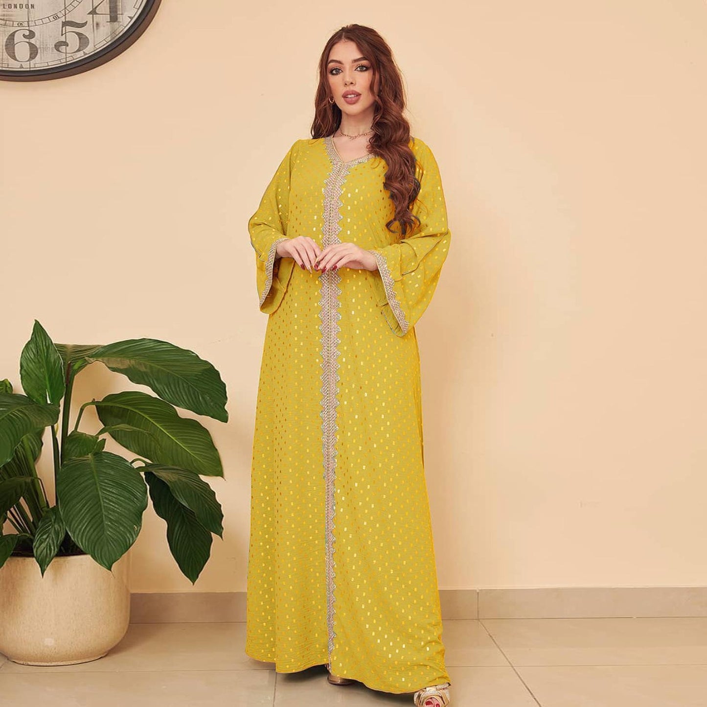 LUMAYA0442 Middle East Women's Clothing New Bronzing Muslim Dubai Robe