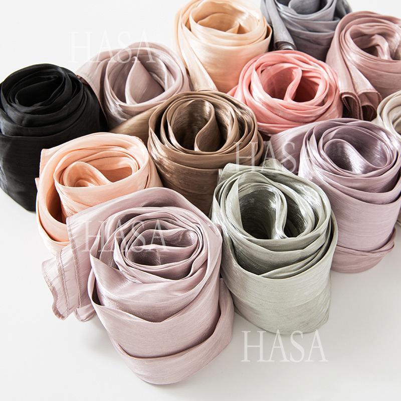 LUMAYA6479 A Simple Silk Scarf with A Mellow Color and A Light and Drapey Design