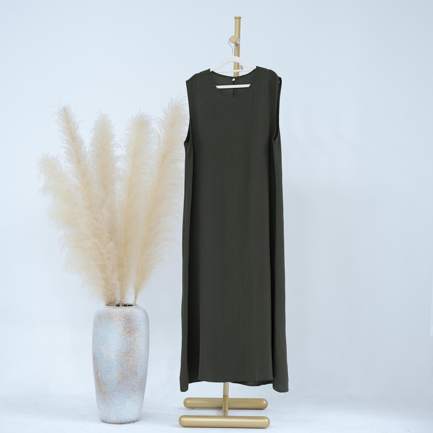 LUMAYA LUMAYA1019 Solid Color Bottom Tank Top Dress