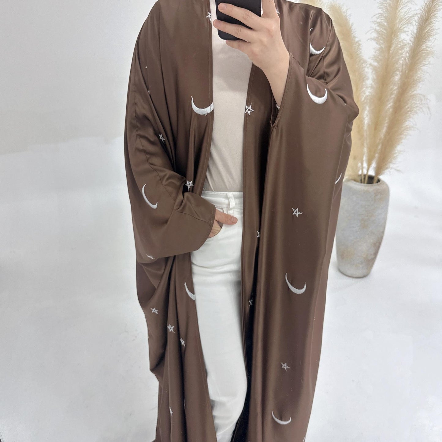 LUMAYA LM1171 Moon Embroidered Robe Kaftan Abaya