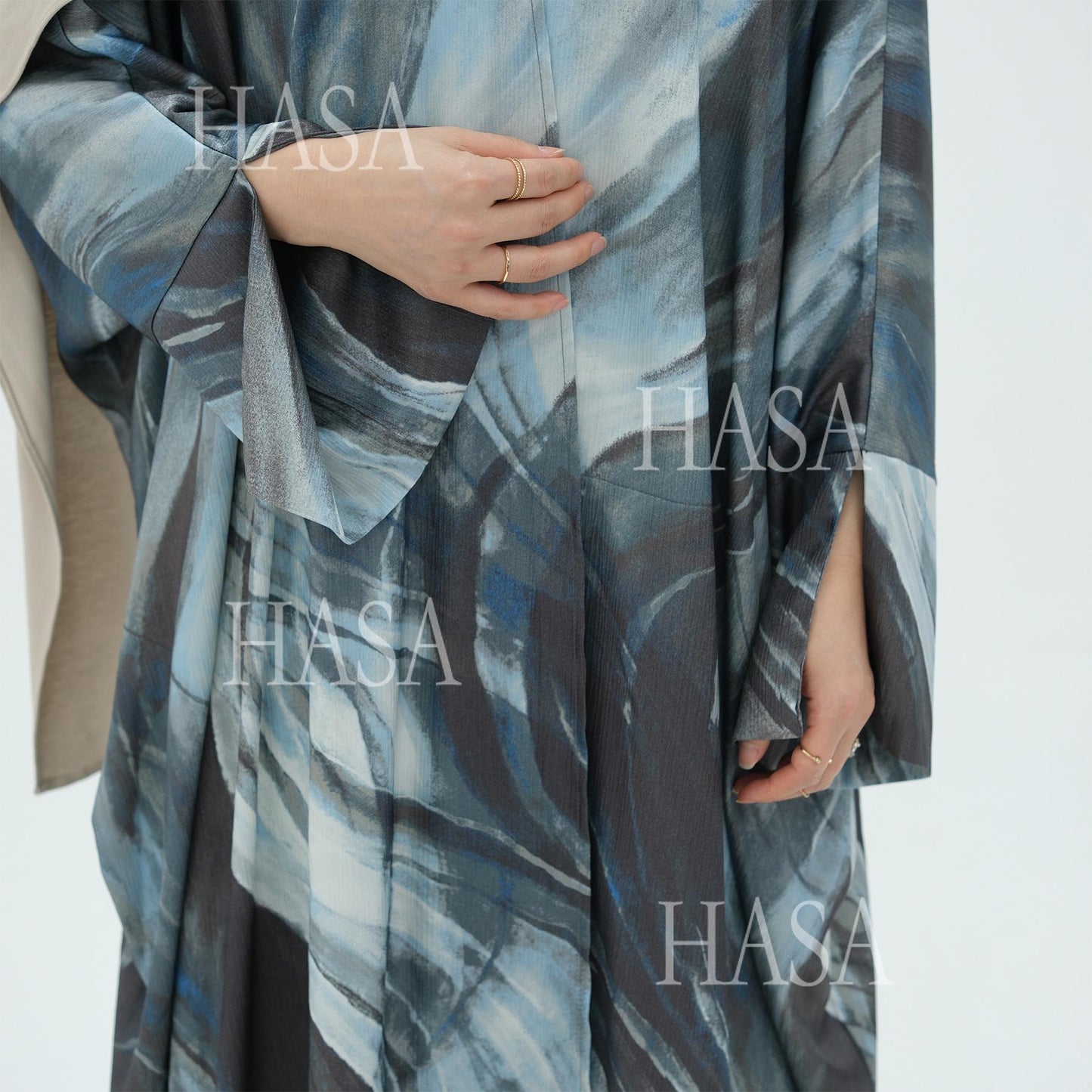 LUMAYA6509 Abstract Printed Loose Abaya (Headscarf Not Included)