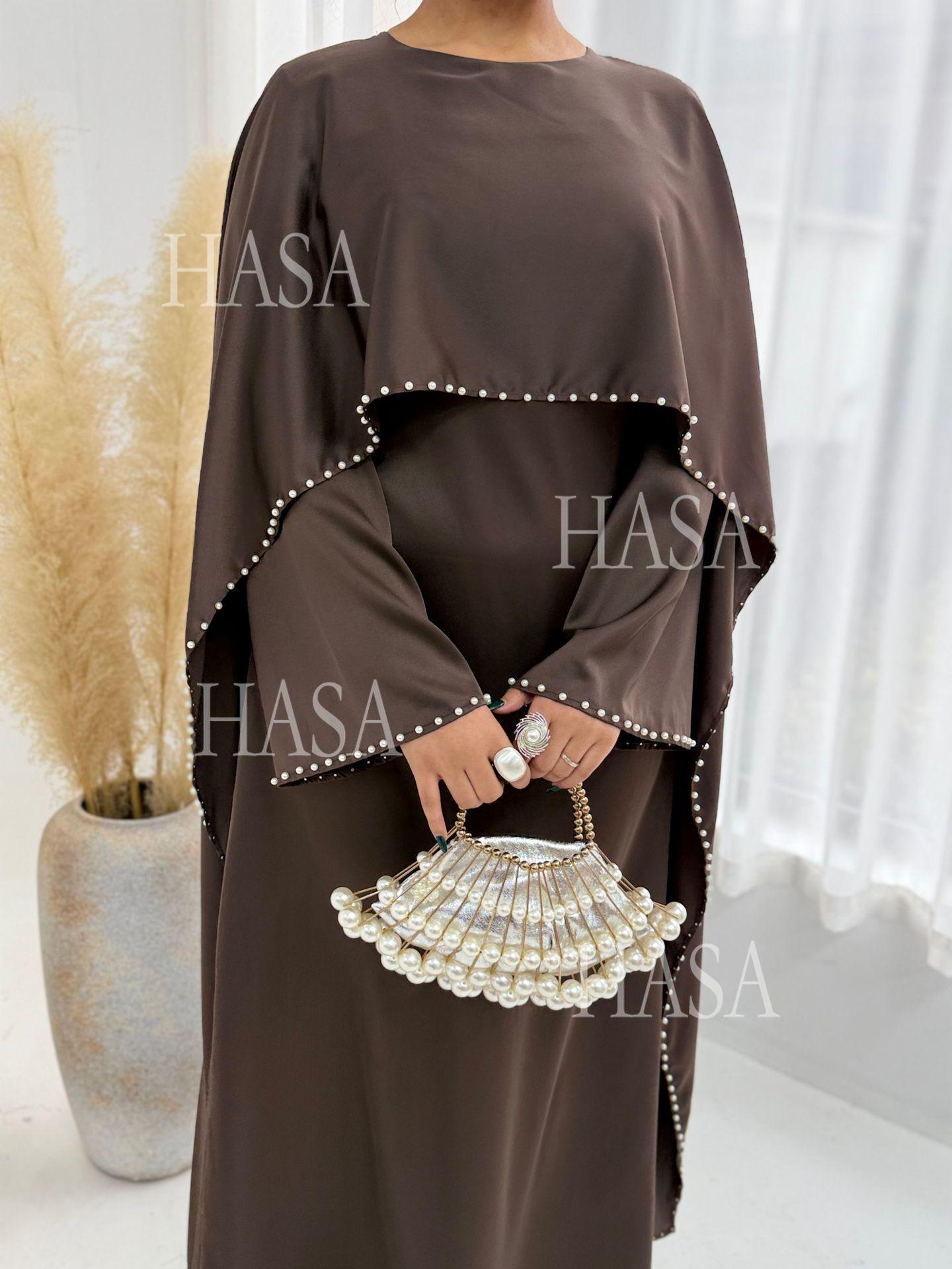 LUMAYA6697 Robe Decorated with Pearls and Beads.