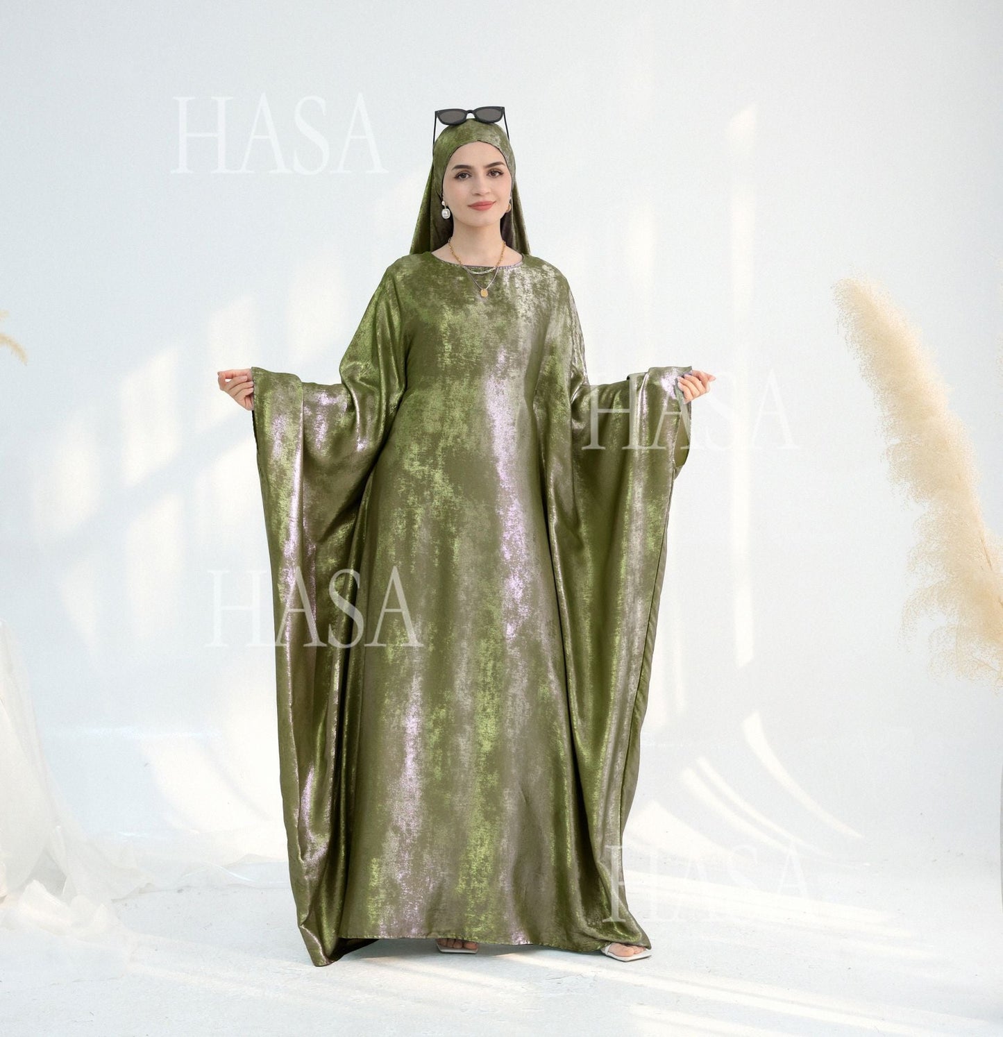 LUMAYA5879 Light-sensing Two-piece Dress | with Headscarf Design, The Overall Matching Is More Worry-free