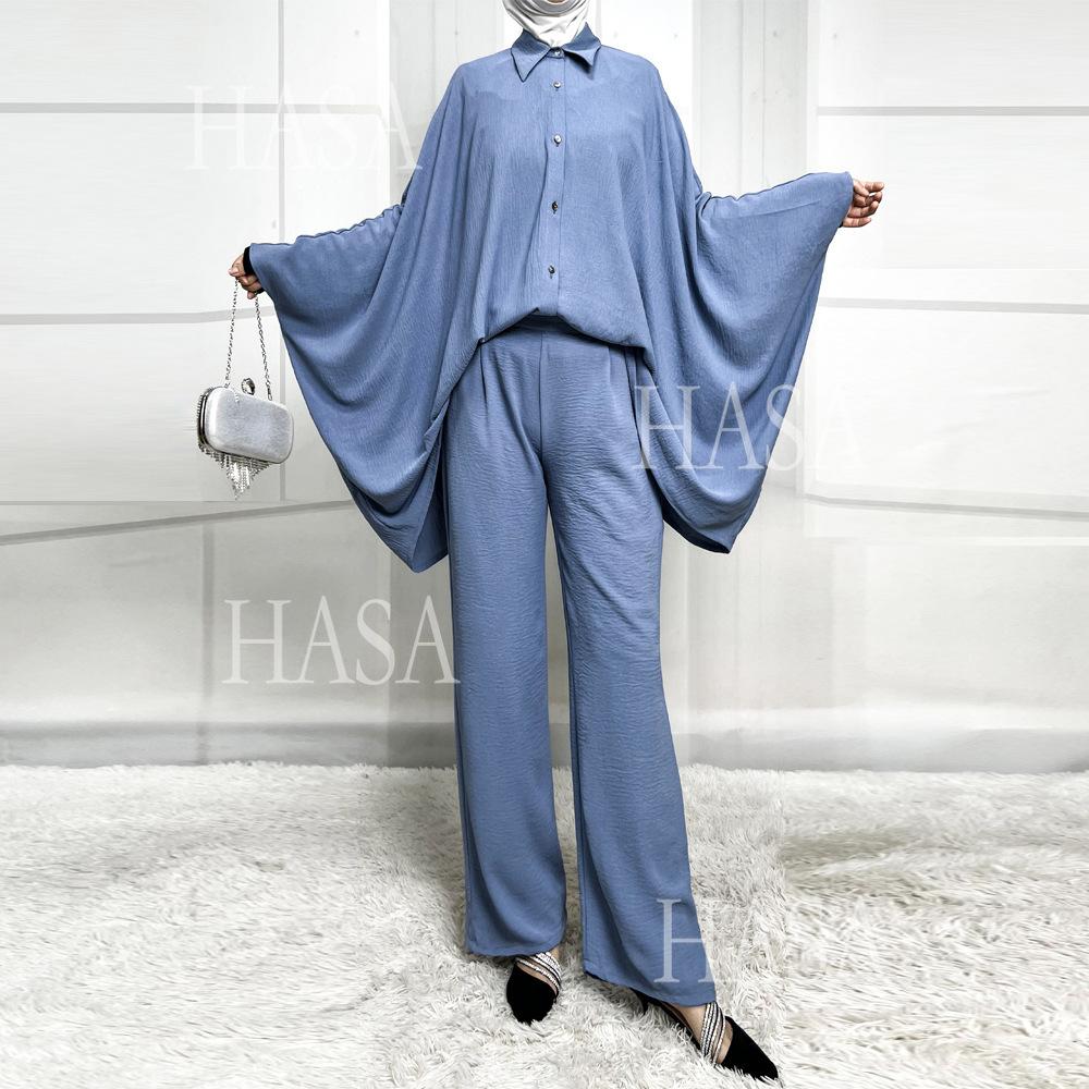 LUMAYA5855 High-end Crepe Linen Two-piece Suit (headscarf Not Included), Stylish and Simple, Showing Elegance