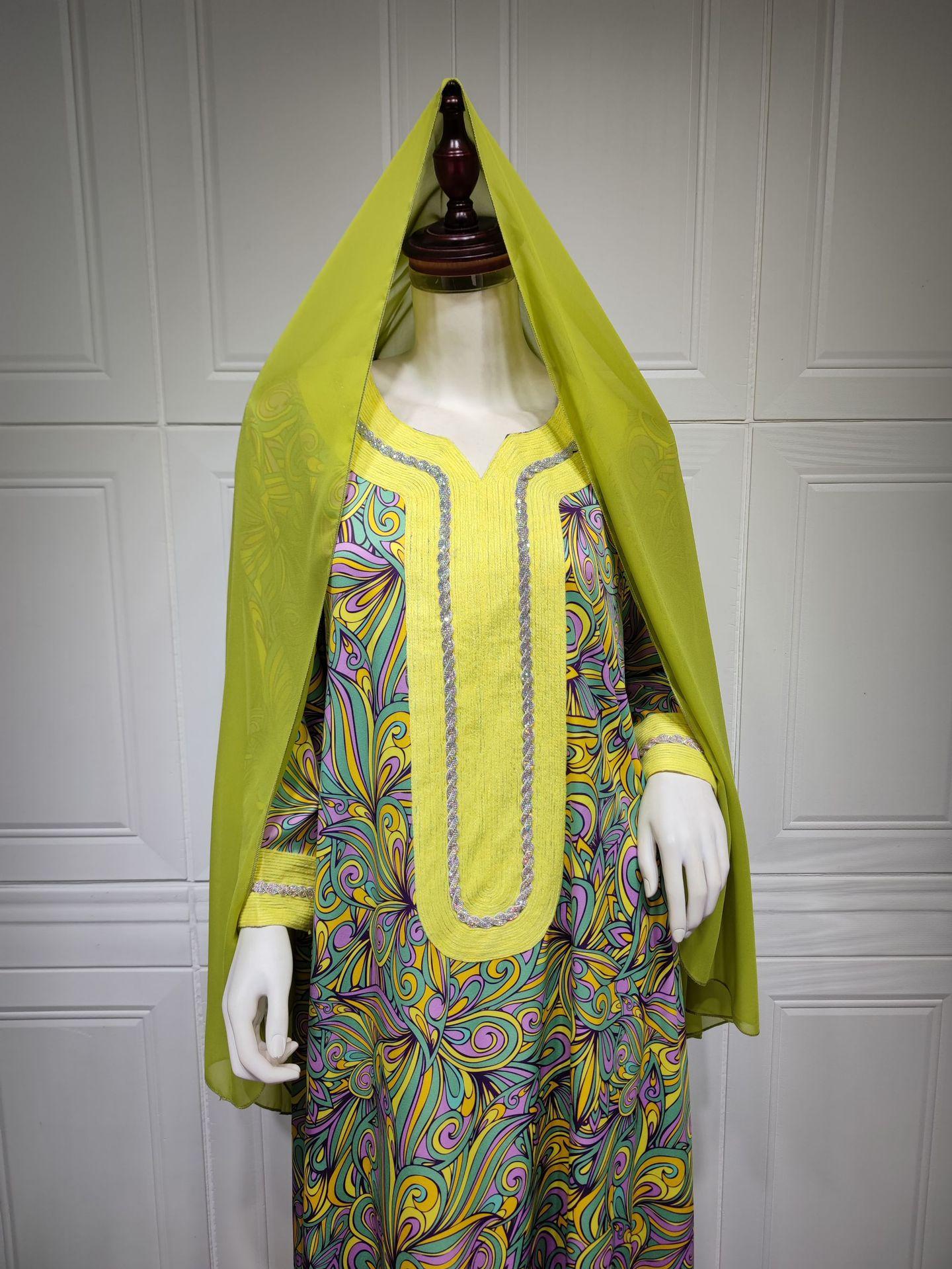 LUMAYA LUMAYA1074 Muslim Embroidered Hot Diamond Dress