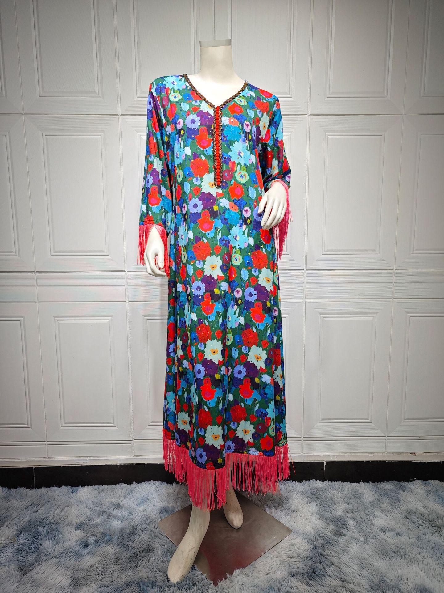 LUMAYA LUMAYA1080 Printed Casual Muslim Abaya